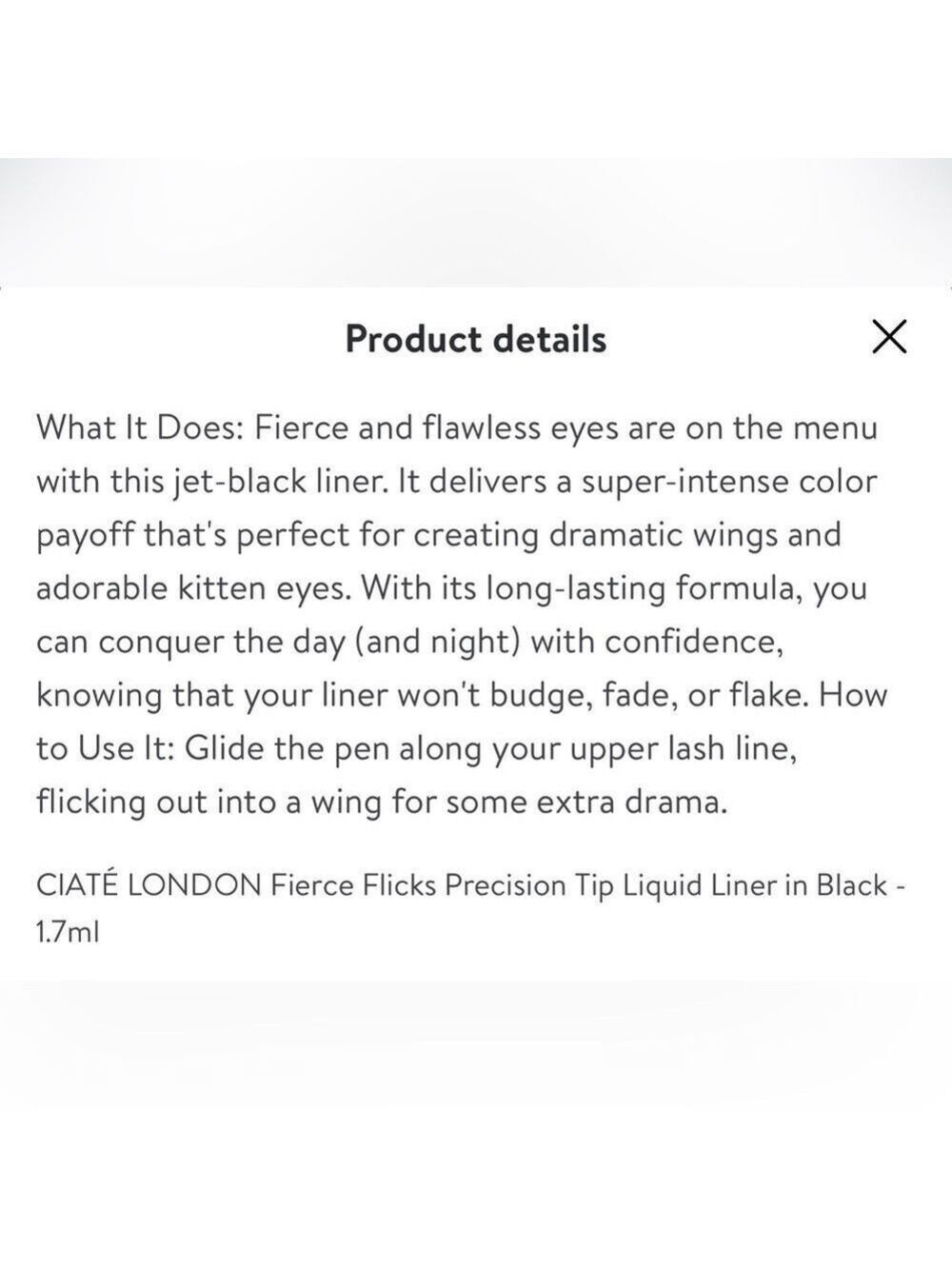 Ciaté Black Fierce Flicks Eyeliner New Sealed - Picture 4 of 8